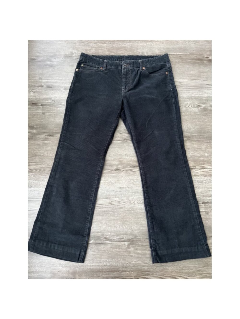 Polo Jeans Co Vintage Corduroy Pant Womens 12 Black Bootcut‎ Ankle Length